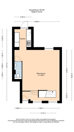 Floorplan - Kanaalstraat 106H, 1054 XM Amsterdam